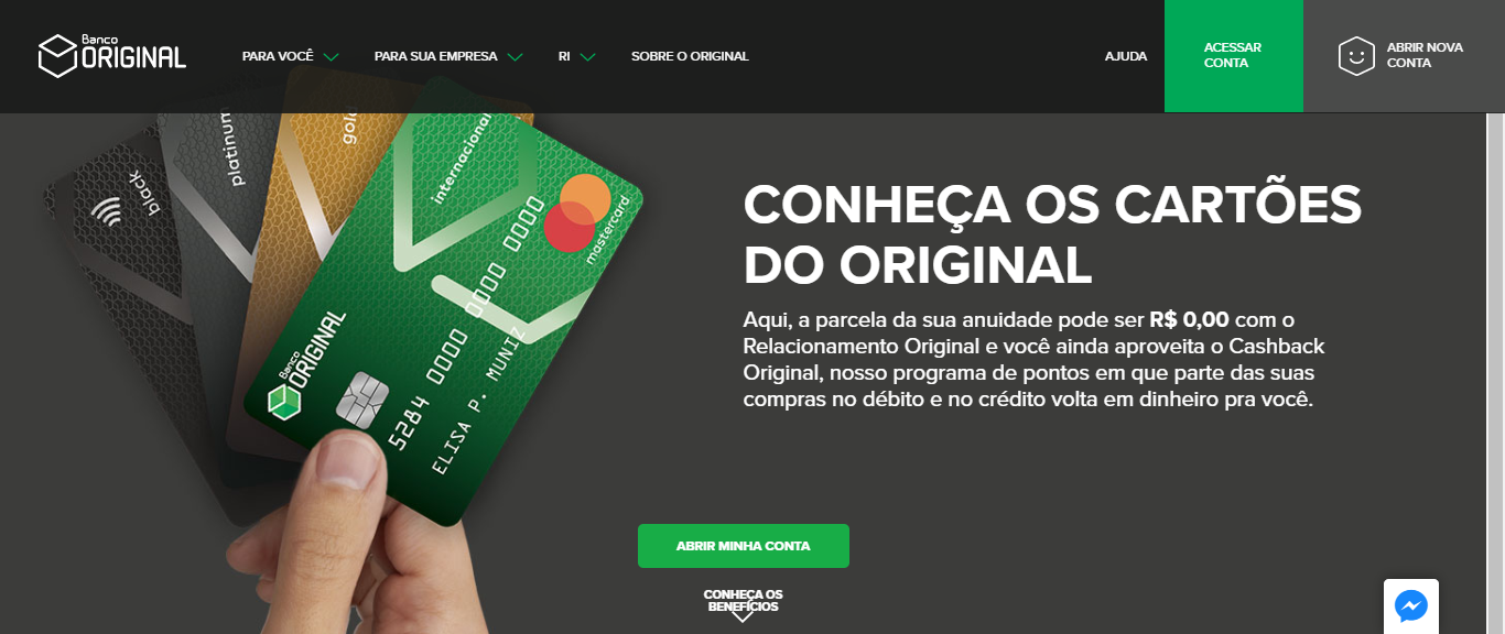 Quais as vantagens da conta corrente: Banco Original Logo