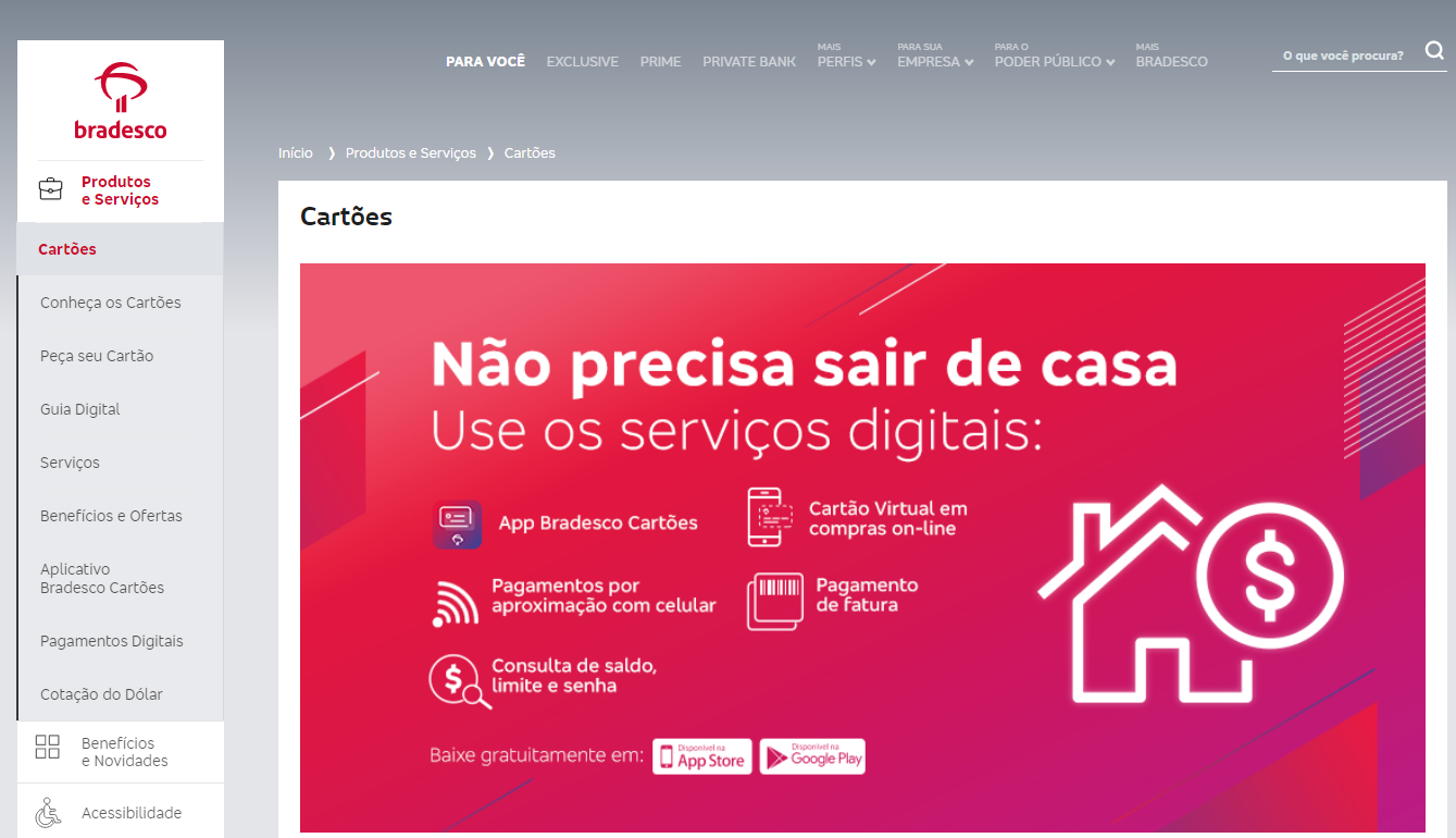 Cartões: Bradesco solicite o seu! Logo