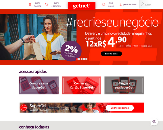 Máquina de Cartão SuperGet com Bobina da Getnet [Santander